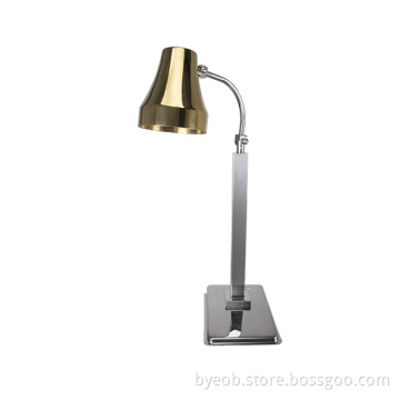 Heat Lamp with Gold Round Shade